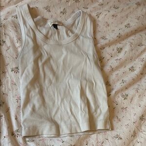 White Ribbed Tank Top